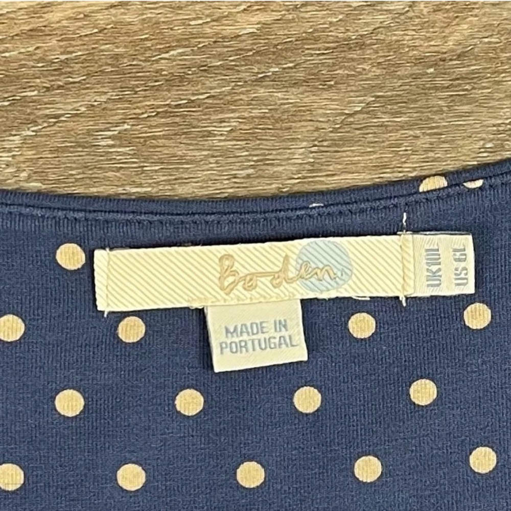 Boden Navy Polka Dot Midi Dress 6L - Picture 7 of 7